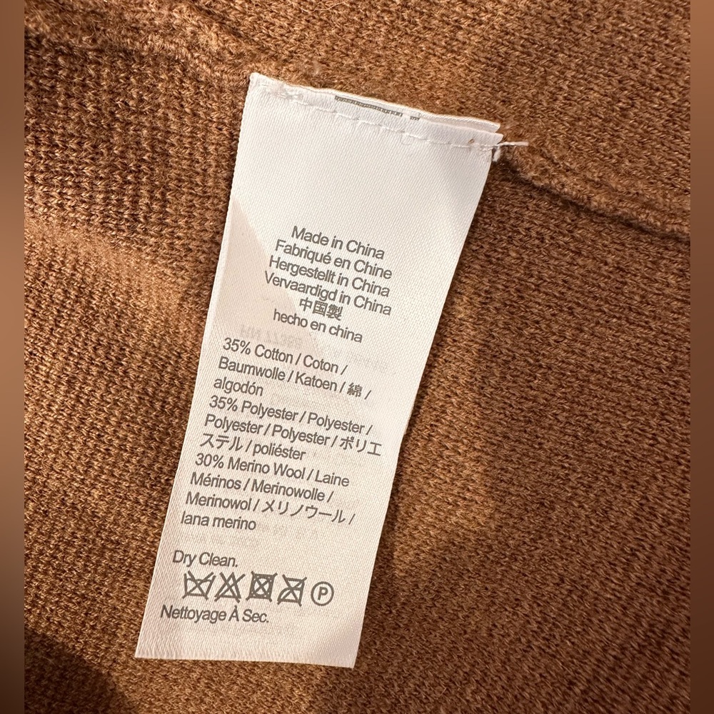 J Crew size XS light brown cardigan style knit sweater /coat.  Front pockets. - Picture 11 of 11